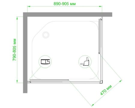 Душевой уголок Royal Bath RB HPD-C-ST 90х80х200 (матовое), артикул RB8090HPD-C-ST