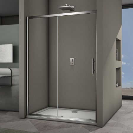 Душевая дверь Veconi Vianno VN-63, 1600x1900, хром, стекло прозрачное