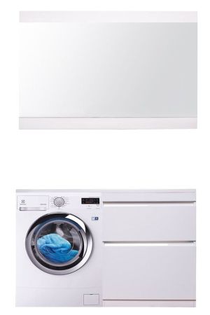 Тумба напольная "Даллас 130", Люкс белая, PLUS, ЭМАЛЬ, артикул СС-00002348