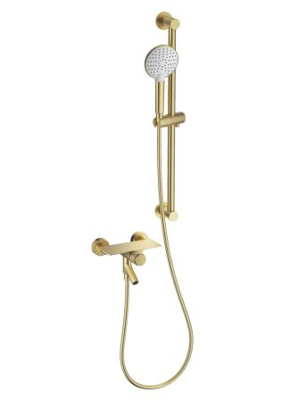 Смеситель для ванны с душевым гарнитуром WONZON & WOGHAND CLICK, Брашированное золото (WW-FE05L222-BG), артикул WW-FE05L222-BG
