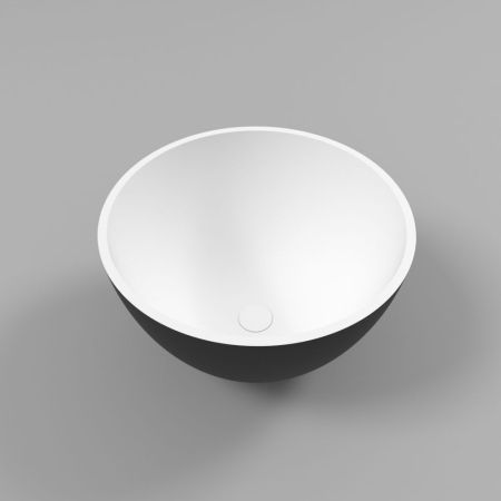 Умывальник WHITECROSS Amethyst D=50 (черный/белый мат) иск. камень, артикул 0711.050050.20100