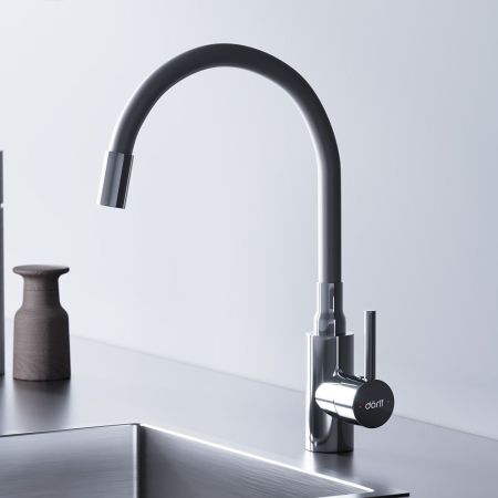 D3007633 Logic кухонный смеситель с гибким изливом, белый, артикул D3007633