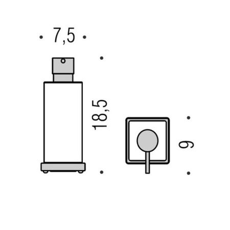 Colombo Look Дозатор для жидкого мыла настольный, цвет: чёрный матовый/матовое стекло, артикул B9317.NM-VAN
