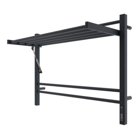 Полотенцесушитель электрический с полкой Terminus Горизонт П8 80х60 КС, черный муар, артикул 4670078543608