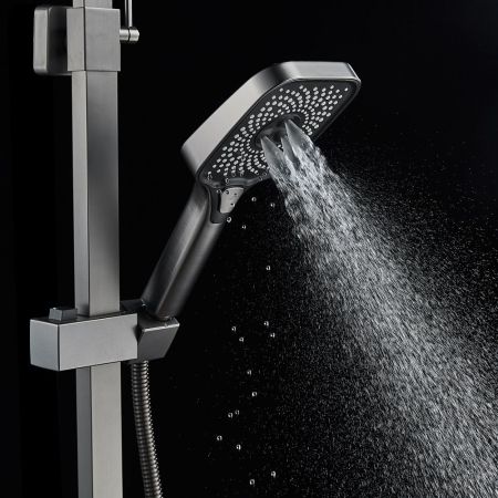 Душевая система Shevanik S7036T, оружейная сталь