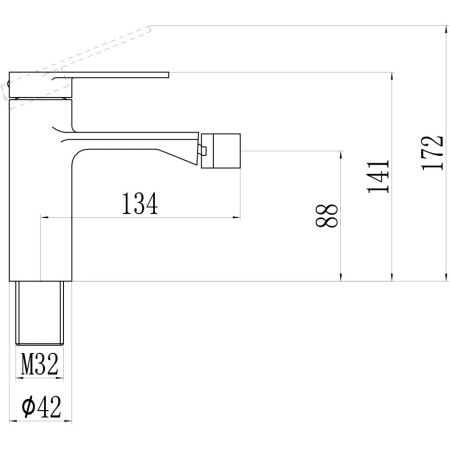 Смеситель для биде Savol S-601860H, черный