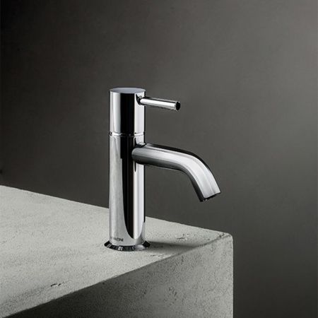 Fantini Nostromo Смеситель для раковины, 1 отв., без донного клапана, излив 115мм, цвет: нержавеющая сталь, артикул 50 93 E804WF