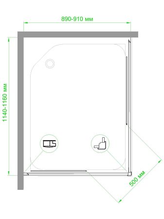Душевой уголок RB HPD-T-BL 90х115х185 (прозрачное), артикул RB11590HPD-T-BL