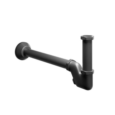 Сифон для раковины с декоративной накладкой, матовый черный, артикул 212KM.01.093