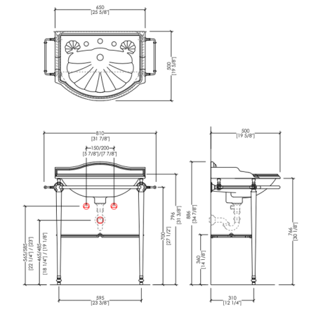 Devon Boston Консоль (81х88х50)с полотенцедержателями и стеклянной полочкой под раковину oxford, хром, артикул DEBOSTONCR