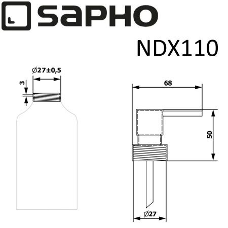 Головка дозатора запасная для диспенсера нажимного действия, хром, Sapho Головка дозатора запасная для диспенсера нажимного действия, хром, Sapho