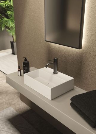 Alice Spy, подвесная прямоугольная раковина 40x30x11h см c крепежом fix01, цвет белый глянцевый, артикул 34120101