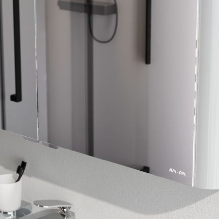 M30MCX1001WG Sensation, зеркало, зеркальный шкаф, 100 см, с подсветкой, белый, глянец, шт, артикул M30MCX1001WG