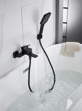 Смеситель для ванны Knotlor KN-22/BL, черный, артикул KN-22/BL