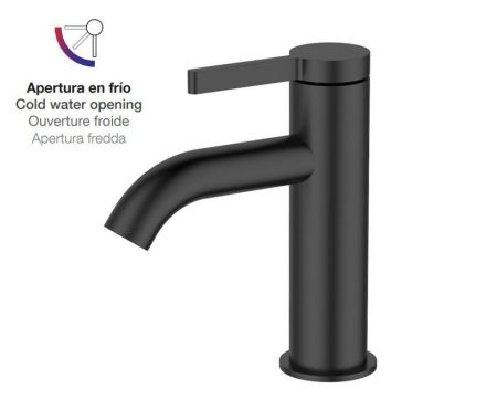AQG Urban Flow, однорычажный смеситель для раковины без донного клапана, цвет черный матовый