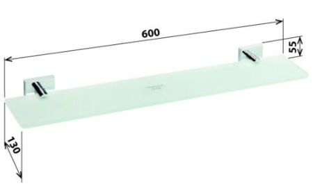 Полка стеклянная Beta 600x55x130мм, хром, артикул 132102042