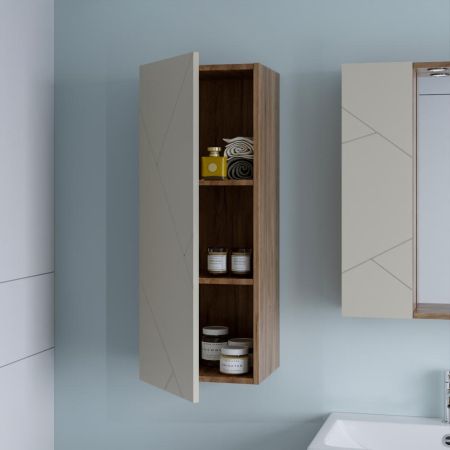 Шкаф навесной Бриклаер КРИСТАЛЛ 35х90 см, латте, артикул 4627125417009