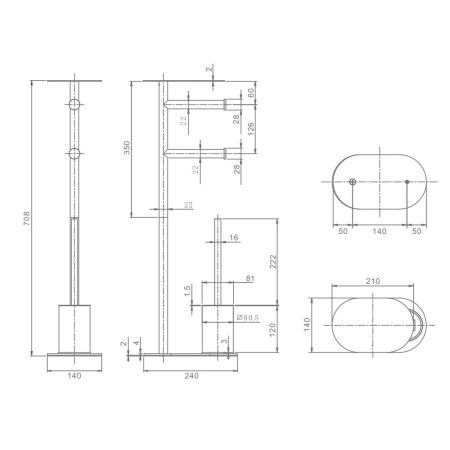 Напольная стойка Raglo R300.31.03, золотой сатин, артикул R300.31.03