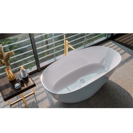 Ванна WHITECROSS Onyx A 160x75 (белый глянец) иск. камень, артикул 0204.160075.100