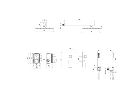 Set 3 в 1 душевой комплект AQUATEK AQ1672CR ЛИБРА, артикул AQ1672CR
