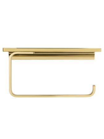 Держатель для туалетной бумаги с полкой WONZON & WOGHAND ECLIPSE, Глянцевое золото (WW-9126-LG), артикул WW-9126-LG