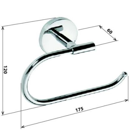 Держатель ALFA для туалетной бумаги 175x120x60мм, хром, артикул 102414012