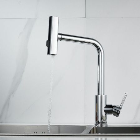 Смеситель для кухни с мультифункциональным изливом Raffine F203, хром