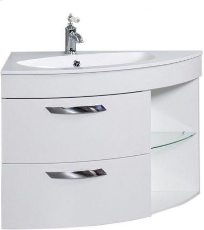 Тумба для ванной без раковины De Aqua Трио 90 Люкс L белая, артикул 197201