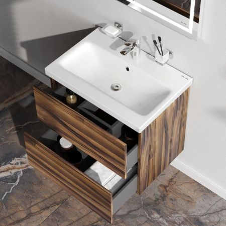 M90FHX0602HF Gem, База под раковину, подвесная, 60 см, 2 ящика, цвет: орех, артикул M90FHX0602HF