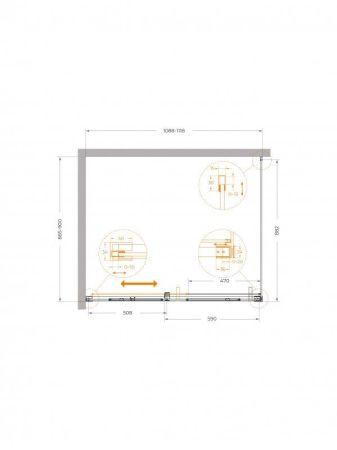 Душевой уголок CEZARES PLANE-AH-1 арт. PLANE-AH-1-140/100-C-CR, артикул PLANE-AH-1-140/100-C-CR