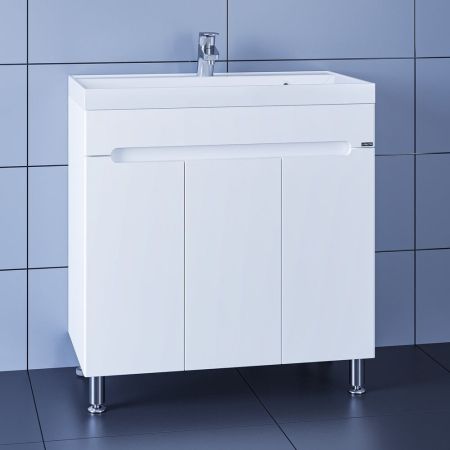 Тумба для умыв. "Лондон-80" 3 дверки, напол. (ум. Астория 80 литой мрамор), артикул 224018