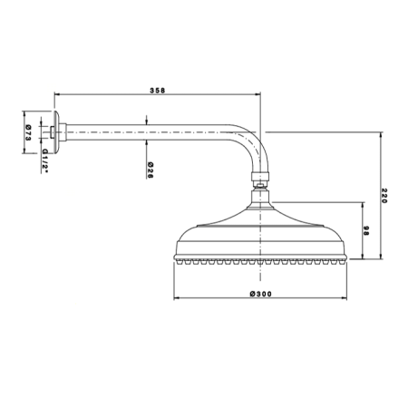 Nicolazzi Doccia Верхний душ, Ø 30см, цвет: хром, артикул 5704CR30