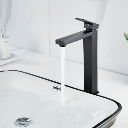 Смеситель для раковины высокий  Raffine F1196H, черный, артикул F1196H