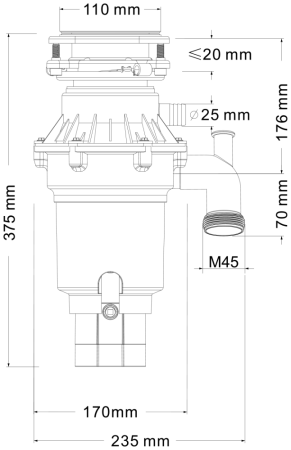 Измельчитель пищевых отходов Fmark FCD-703, артикул FCD-703