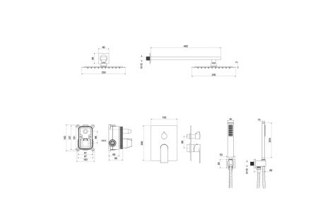Set 3 в 1 душевой комплект AQUATEK AQ1472CR ЛИРА, артикул AQ1472CR