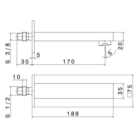 Настенный излив FUTURA, хром глянец, артикул 66487KM.21.018