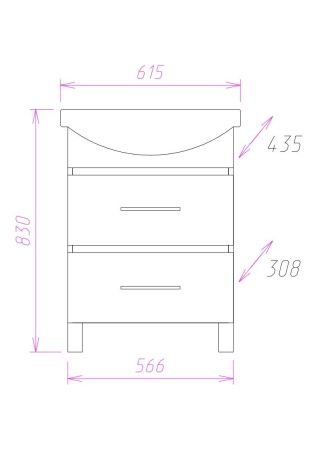 Тумба Onika Дельта 60 напольная, ясень шимо (ум. Грация 60), артикул 106090