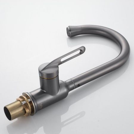 Смеситель для кухни Raffine F103T, оружейная сталь