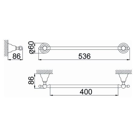 HUBER Croisette Полотенцедержатель 40 см, цвет бронза