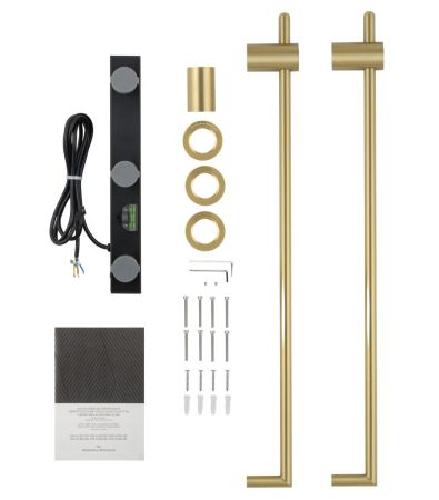 Полотенцесушитель электрический встраиваемый WONZON & WOGHAND LEIPZIG, Брашированное золото (WW-AL3621-BG)