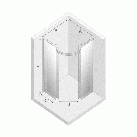 Душевое ограждение NEW TRENDY ULTIMA 90x90x190 EXK-1024 (хром), артикул EXK-1024