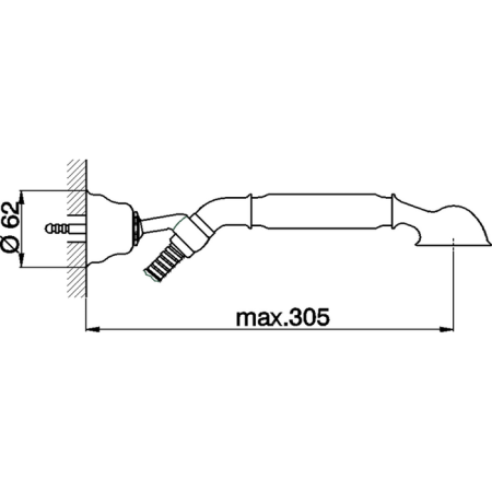CISAL Arcana Toscana Ручной душ для настенного крепления (держатель, лейка, шланг), цвет хром/белый, артикул TS00305021
