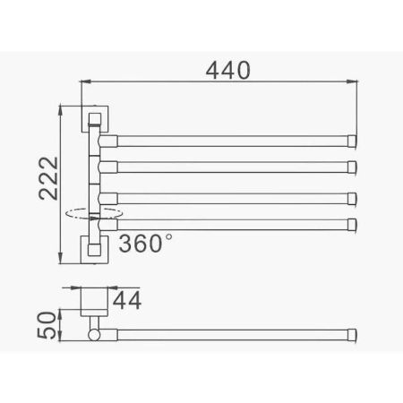 Полотенцедержатель D-Lin D255222, черный, артикул D255222