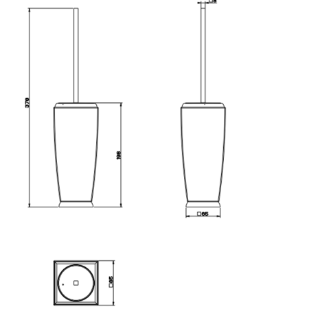 Gessi Mimi Ершик для унитаза напольный керамический, цвет: хром/белый, артикул 33244#031