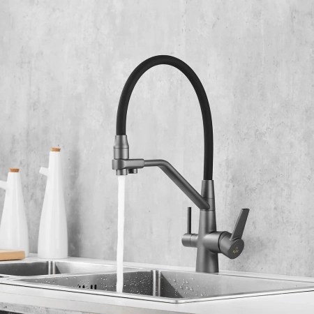 Смеситель для кухни Rose R558Y, пепельный