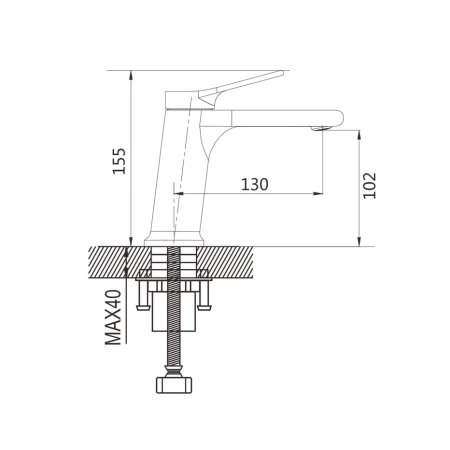Смеситель для раковины Shevanik S8301T, оружейная сталь, артикул S8301T