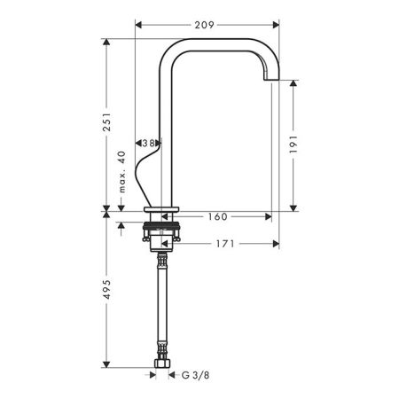 AX Citterio Смеситель для раковины , цвет шлифованная медь