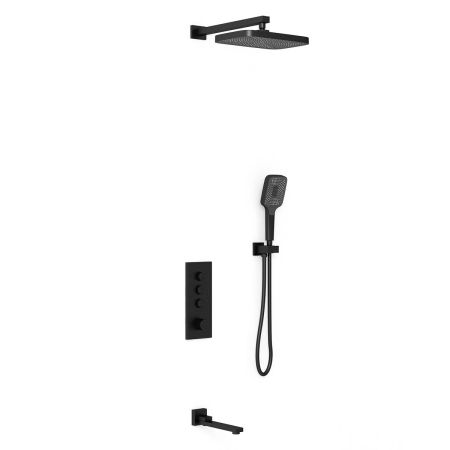 Душевой комплект VSFW-433T1MB встраиваемый, термостатический, 3 режима, черный, артикул VSFW-433T1MB