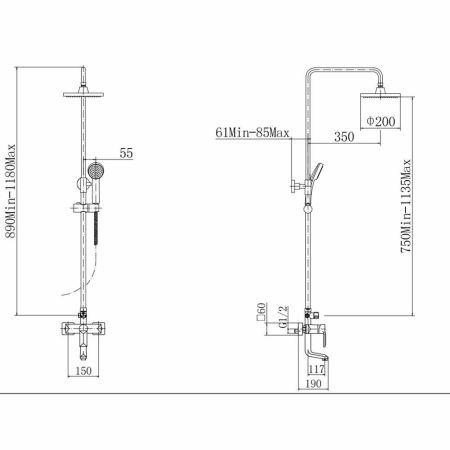 Душевая система FASHUN A2418, хром