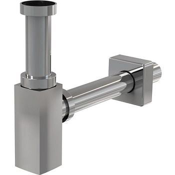 Сифон для раковины ALCAPLAST  цельнометаллический, квадратный  A401 (хром), шт